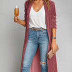 Cardigan da donna a maniche lunghe con apertura frontale per autunno e inverno