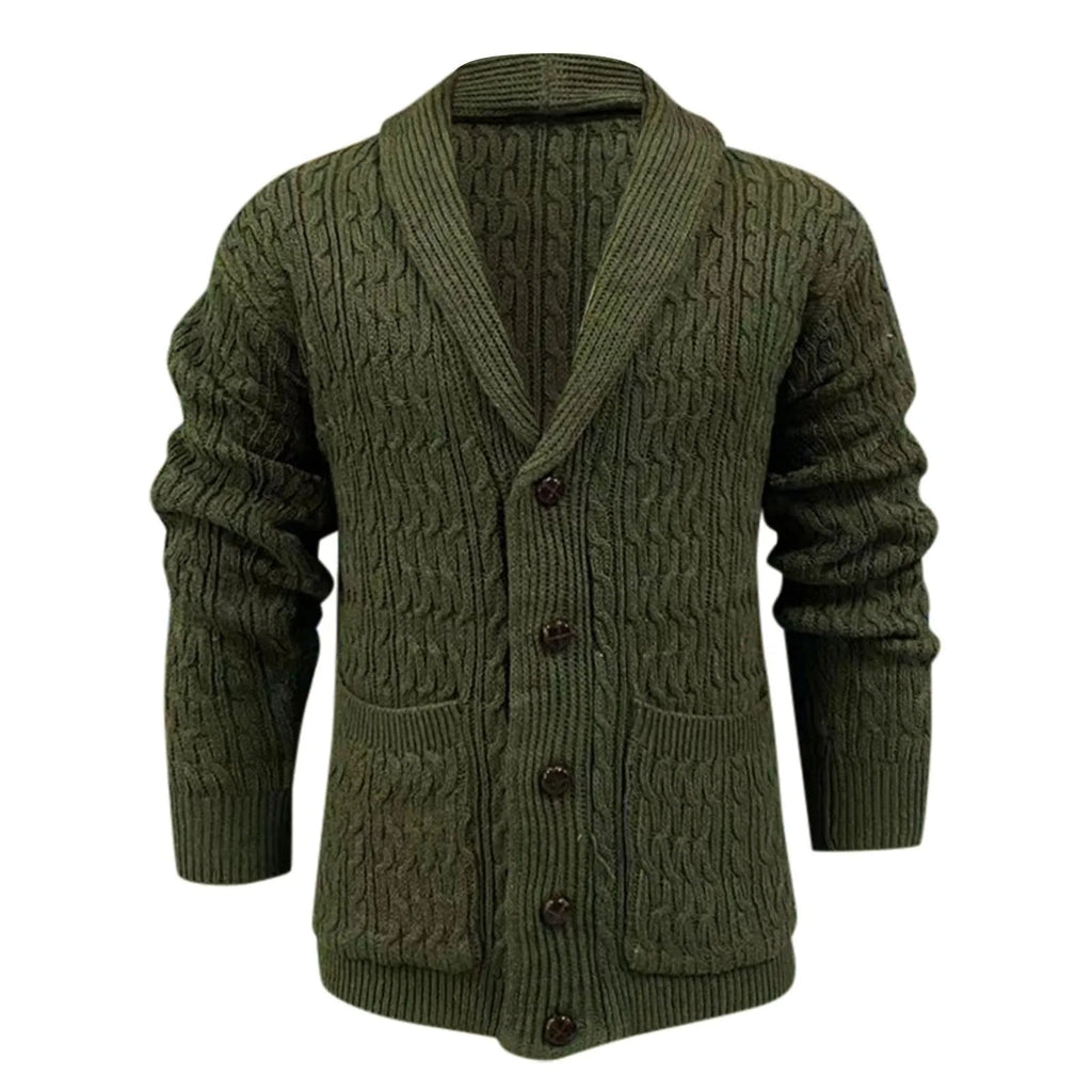 Herre afslappet oversized knapcardigan til efterår og vinter