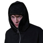 Felpa con cappuccio unisex con zip integrale e copertura per il viso incorporata