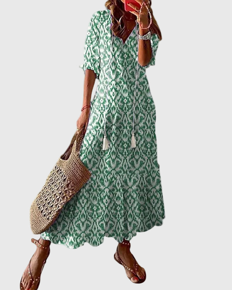 Women's Boho Flowy Maxi Dress for Summer