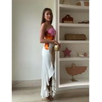 Women's Two-Way Shoulder Printed Maxi Dress