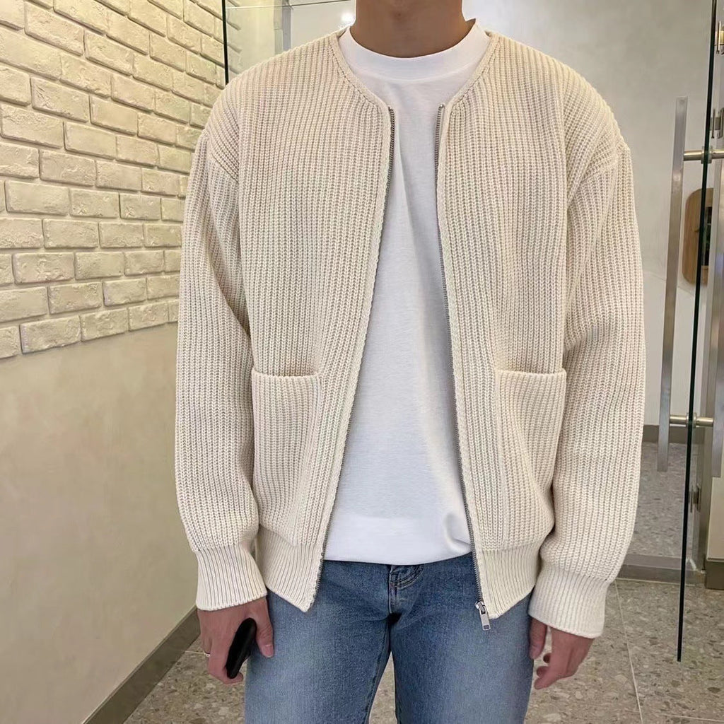 Cardigan da uomo in maglia per stratificazione quotidiana