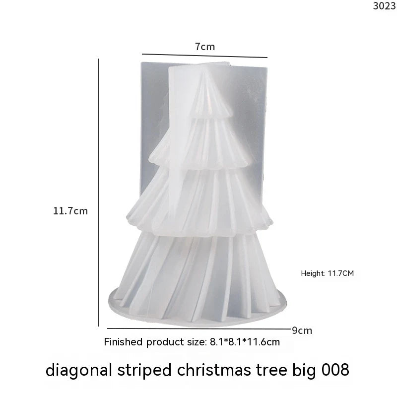 3D Silicone Candle Mold Christmas Tree with Pleated Design for Soap Making - Image 5
