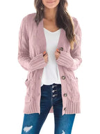 Cardigan casual da donna effetto maglia per autunno e inverno