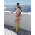 Women's Two-Way Shoulder Printed Maxi Dress