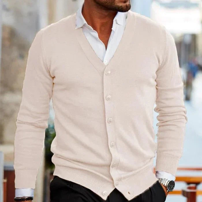 Cardigan da uomo con scollo a V e bottoni, per un look casual e raffinato