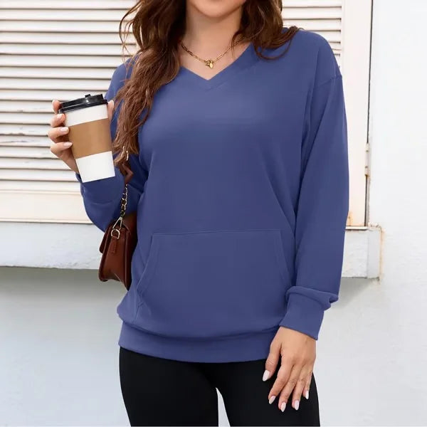 Camisola Casual Feminina com Bolso Frontal