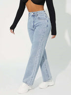 Women's High-Waisted Straight Leg Jeans