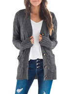 Cardigan casual da donna effetto maglia per autunno e inverno