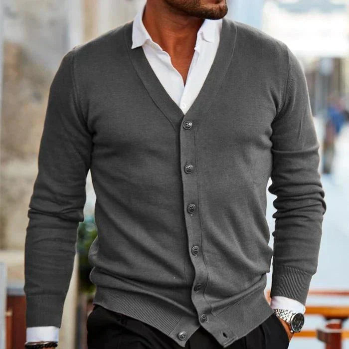 Cardigan da uomo con scollo a V e bottoni, per un look casual e raffinato