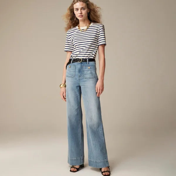 Women's Wide Leg High Rise Casual Jeans