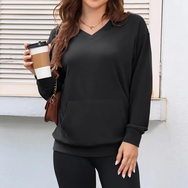 Camisola Casual Feminina com Bolso Frontal