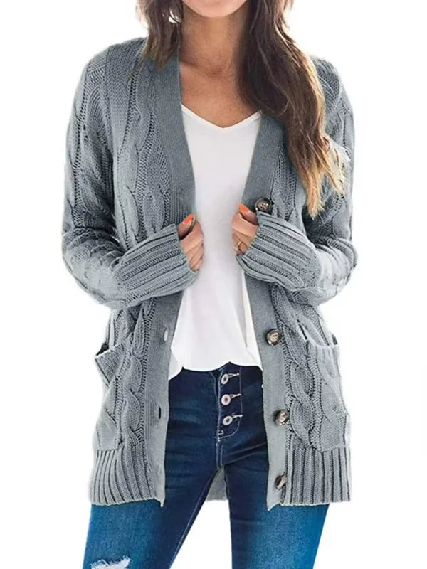 Cardigan casual da donna effetto maglia per autunno e inverno