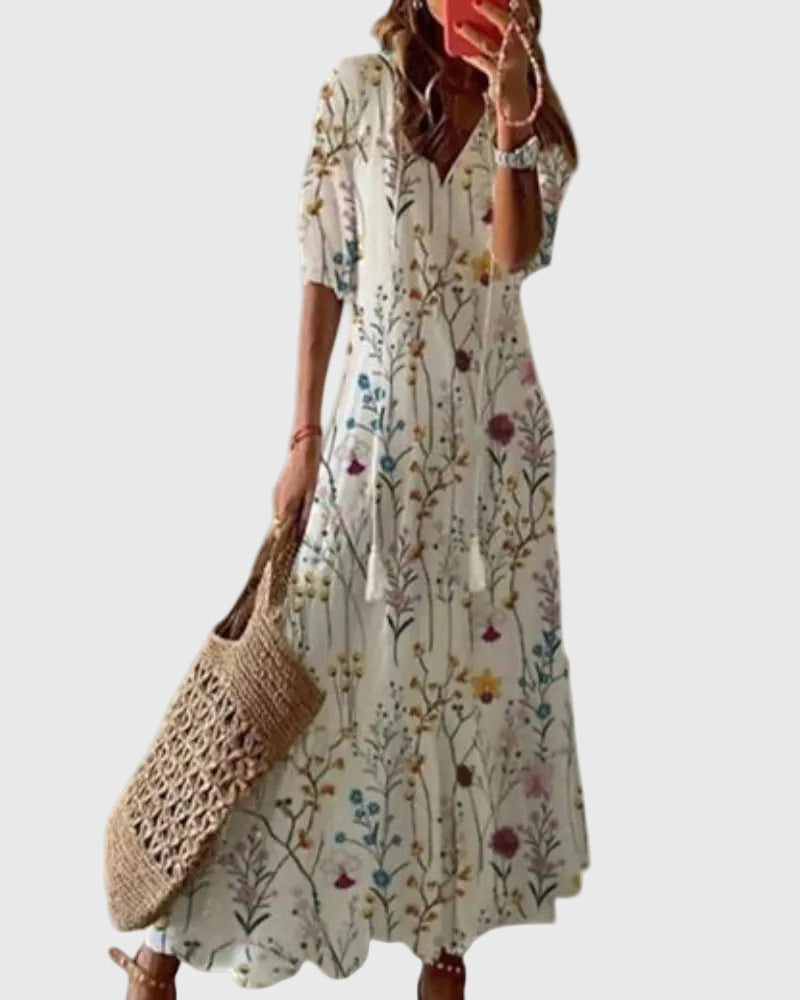 Women's Boho Flowy Maxi Dress for Summer