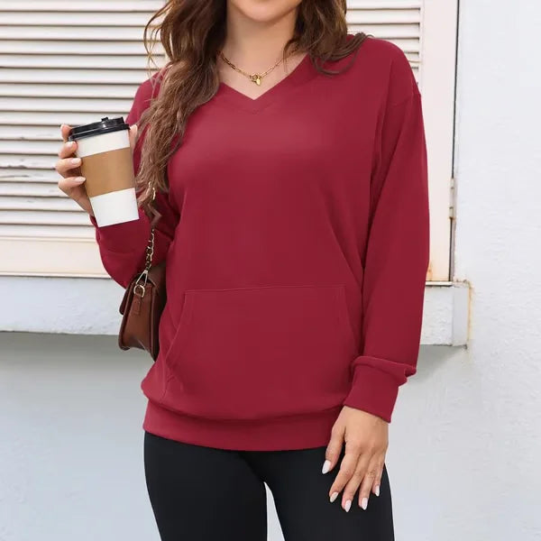 Camisola Casual Feminina com Bolso Frontal