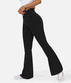 Damejeans med høj talje, bootcut og stretch samt lommer