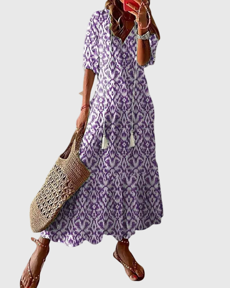 Women's Boho Flowy Maxi Dress for Summer