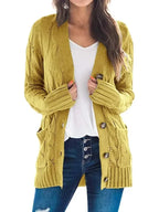 Cardigan casual da donna effetto maglia per autunno e inverno