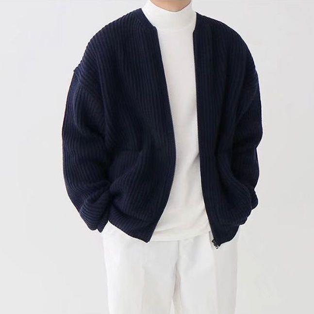 Cardigan da uomo in maglia per stratificazione quotidiana