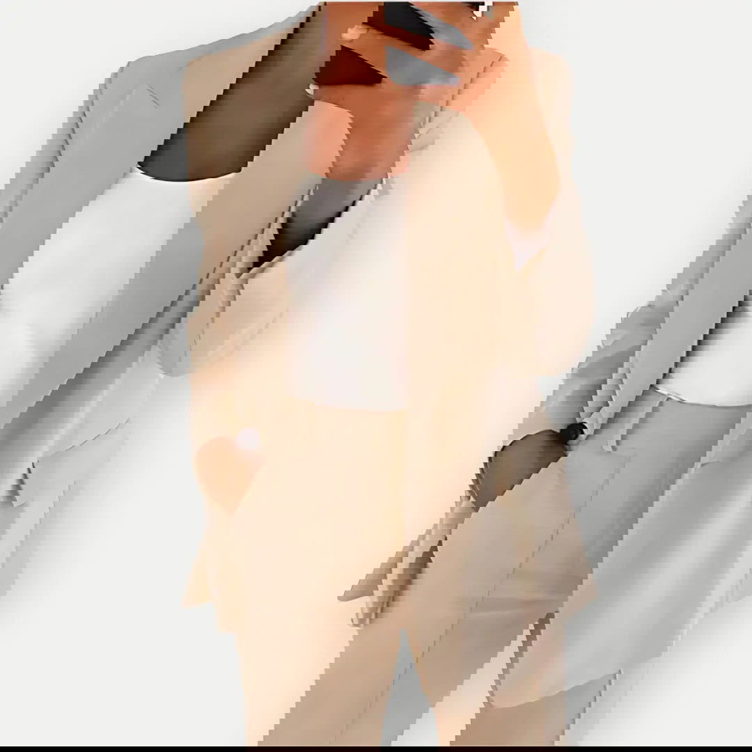 Alina | Set Blazer Invernale Pantaloni Coordinati Beige