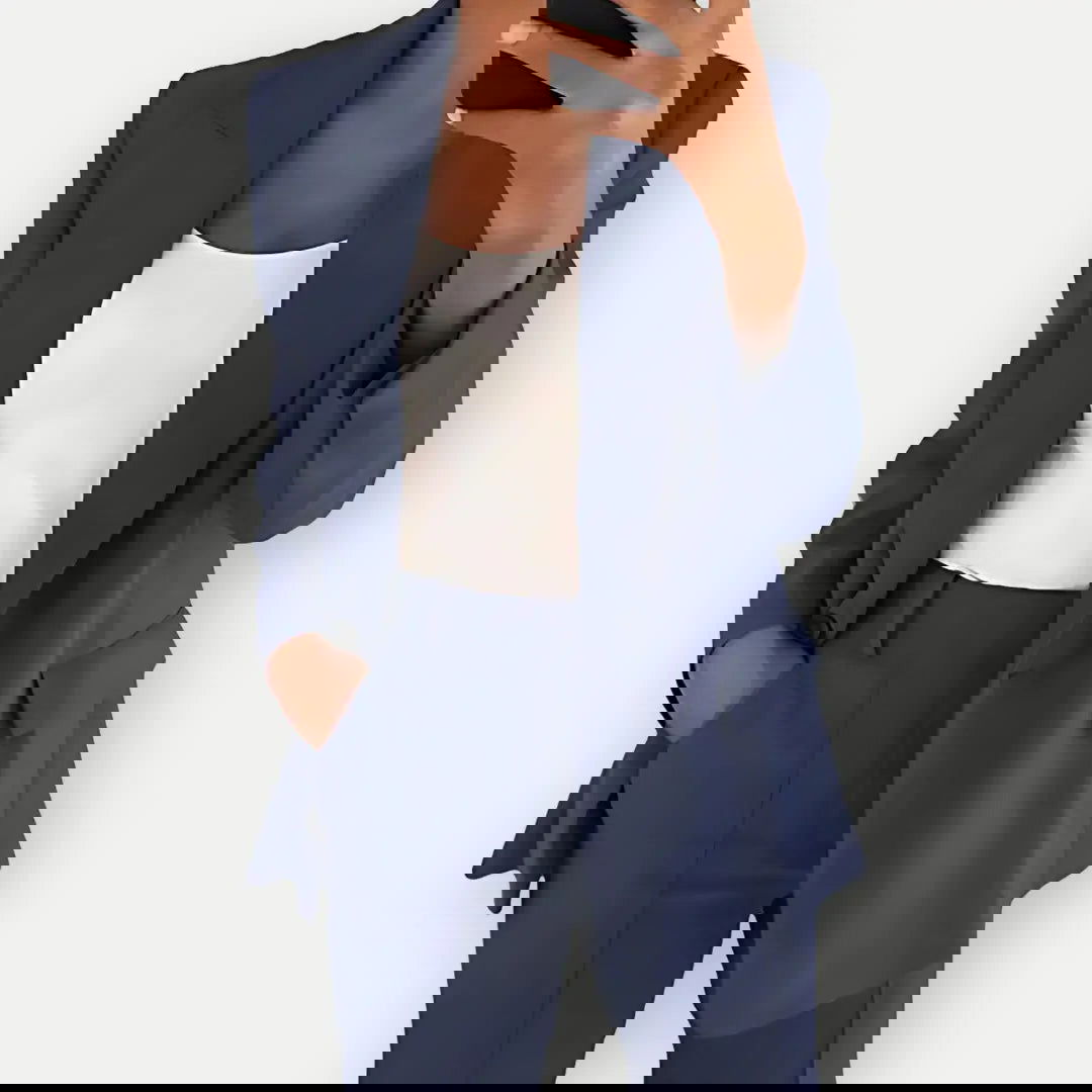 Alina | Set Blazer Invernale Pantaloni Coordinati Blu scuro