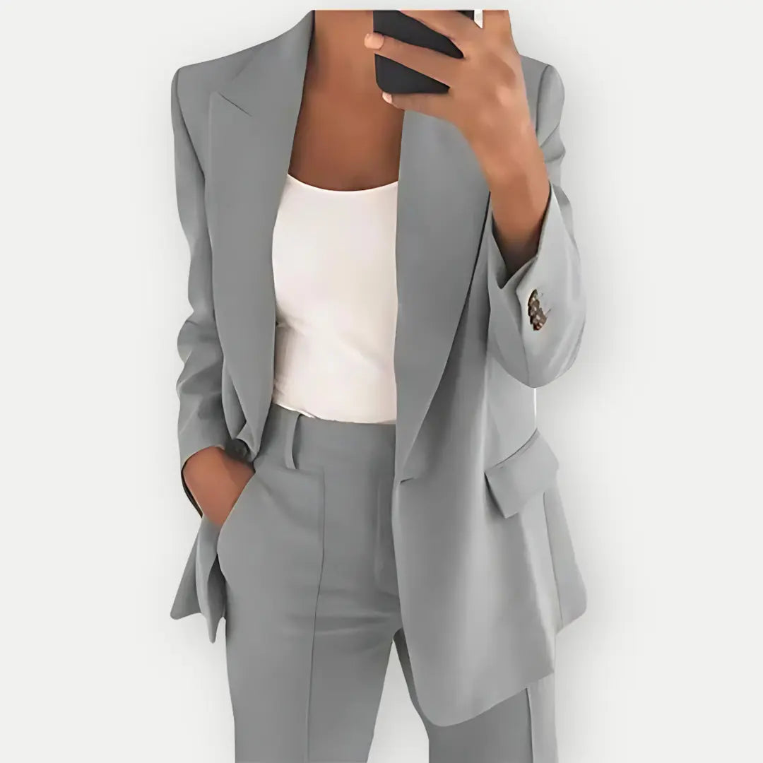 Alina | Set Blazer Invernale Pantaloni Coordinati Grigio