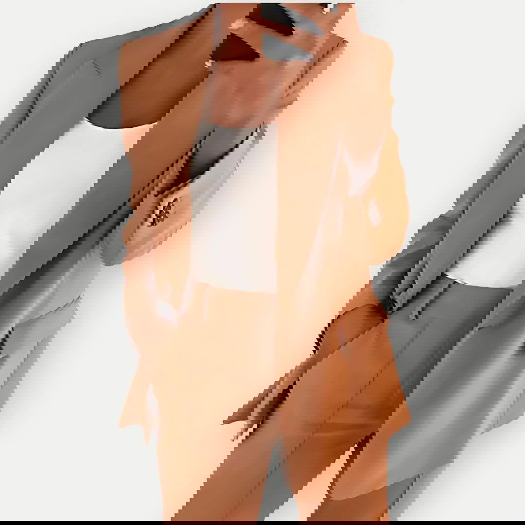 Alina | Set Blazer Invernale Pantaloni Coordinati Marrone