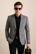 Aliv | Uomo Giacca Blazer Slim Primavera Grigio Chiaro