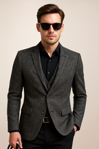 Aliv | Uomo Giacca Blazer Slim Primavera Nero