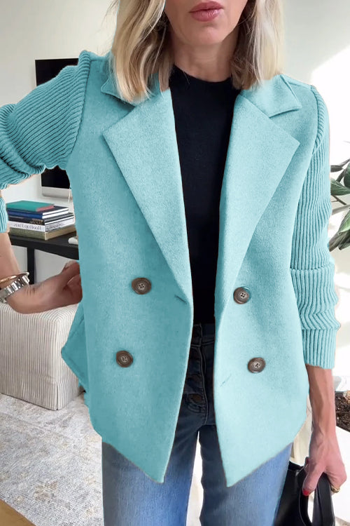 Allegra | Cappotto Invernale Lungo con Dettagli Azzurro
