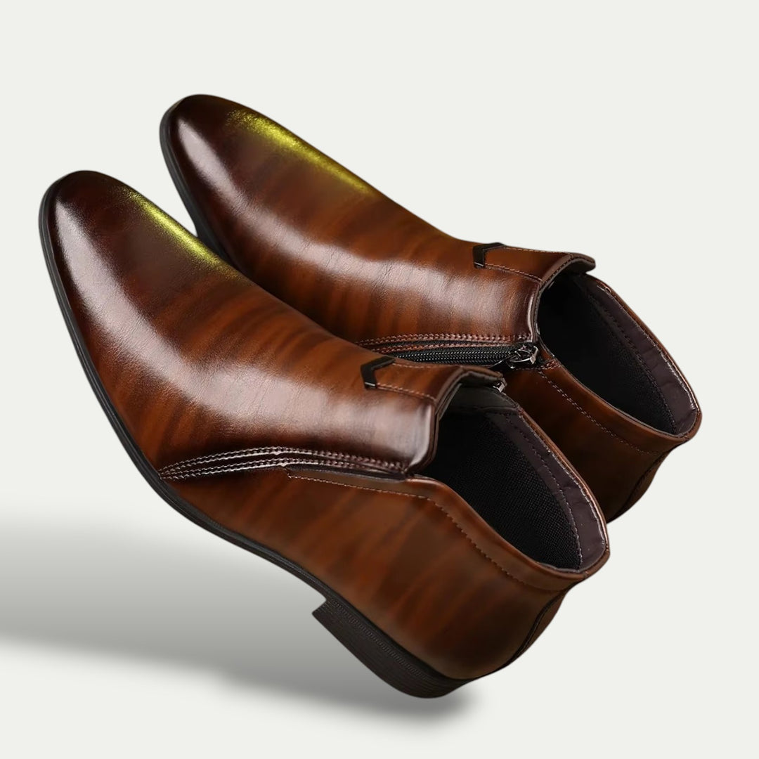 Alvito | Stivaletti Bianchi in Pelle con Zip Marrone