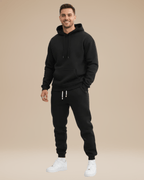 Alzara | Completo Sportivo Felpa Con Cappuccio E Jogger Nero