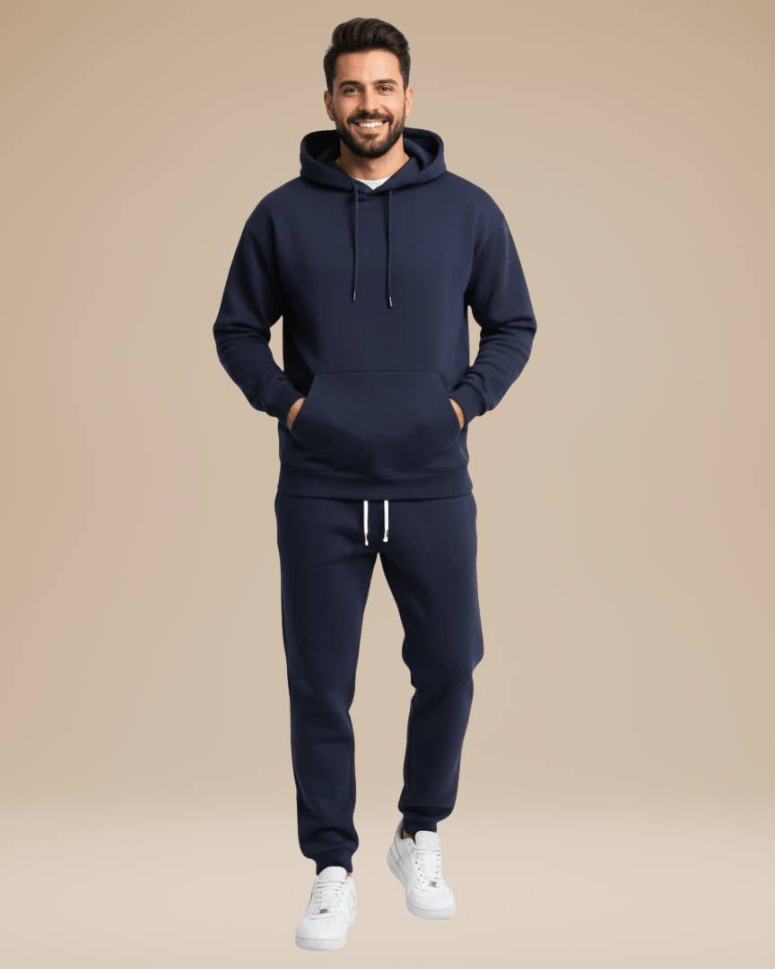 Alzara | Completo Sportivo Felpa Con Cappuccio E Jogger Blu