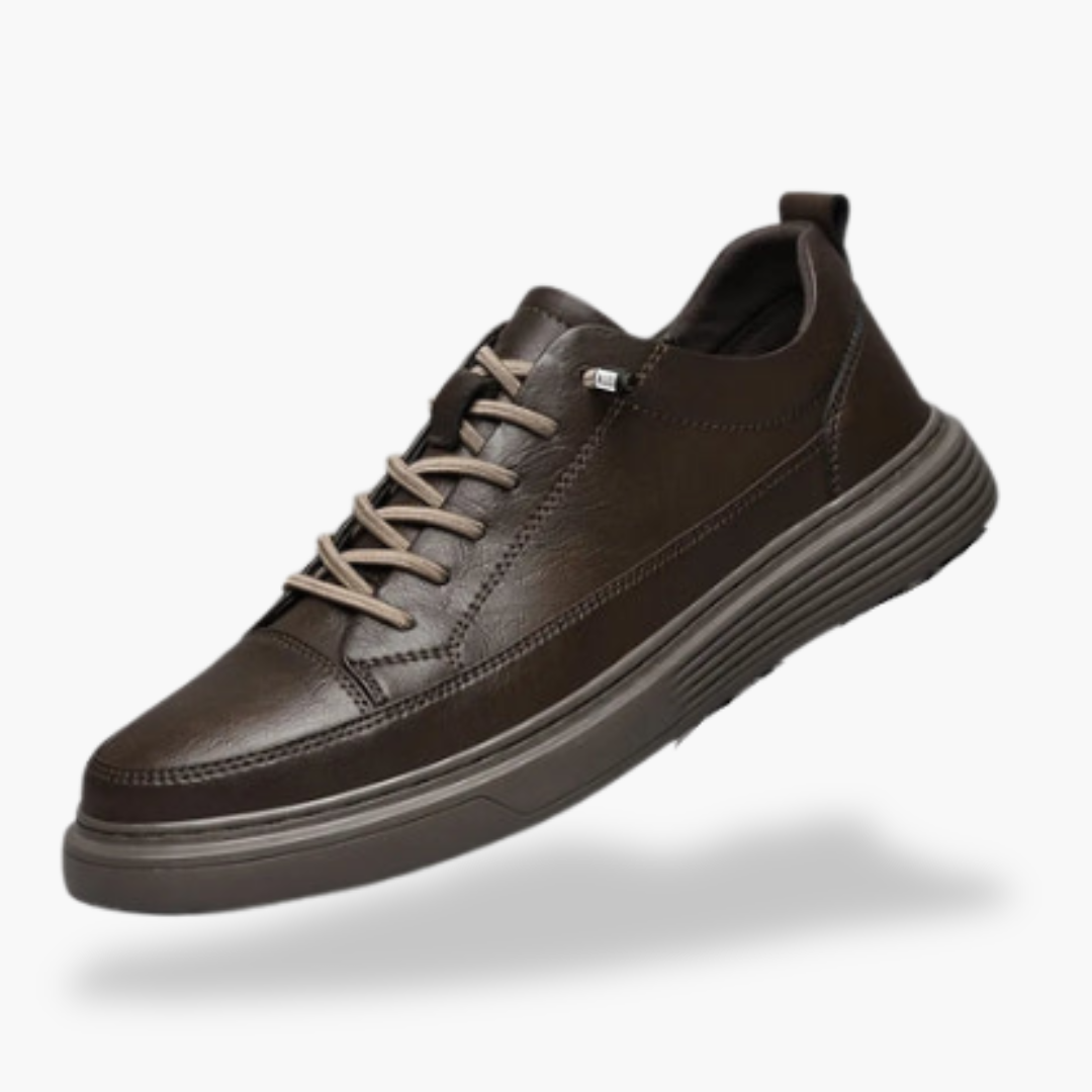Arvito | Sneakers Pelle Antiscivolo Traspiranti Marrone Scuro