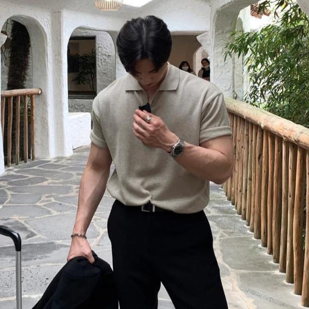 Beige Polo Shirt per Uomini | Vintaro Beige