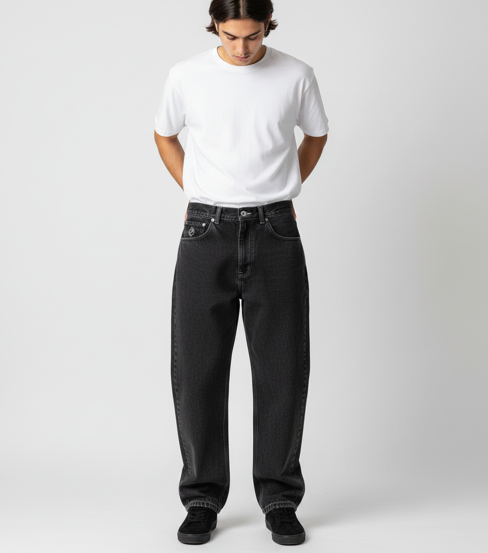 Jeans da uomo a vestibilità comoda stile skate quotidiano