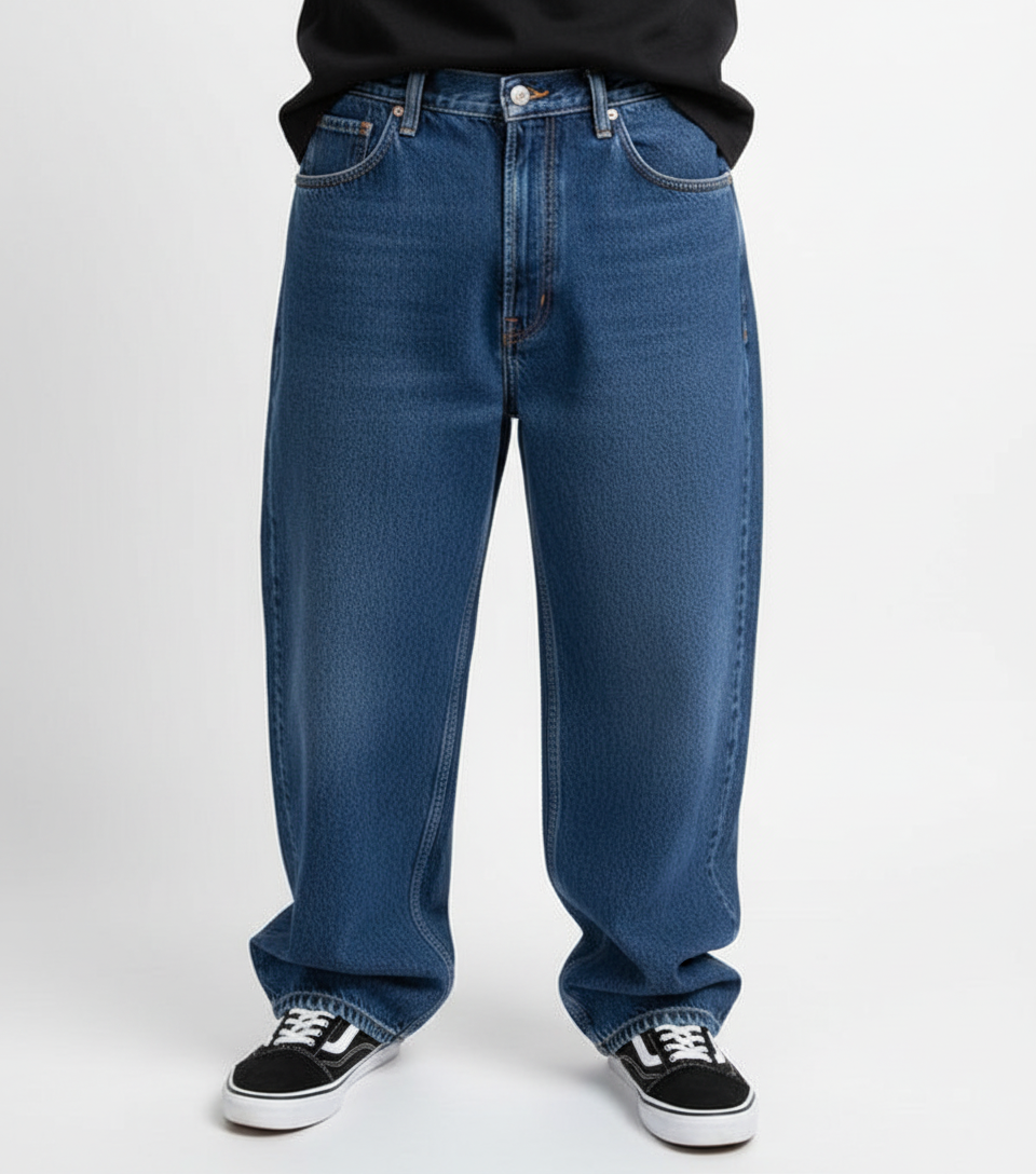 Jeans da uomo a vestibilità comoda stile skate quotidiano