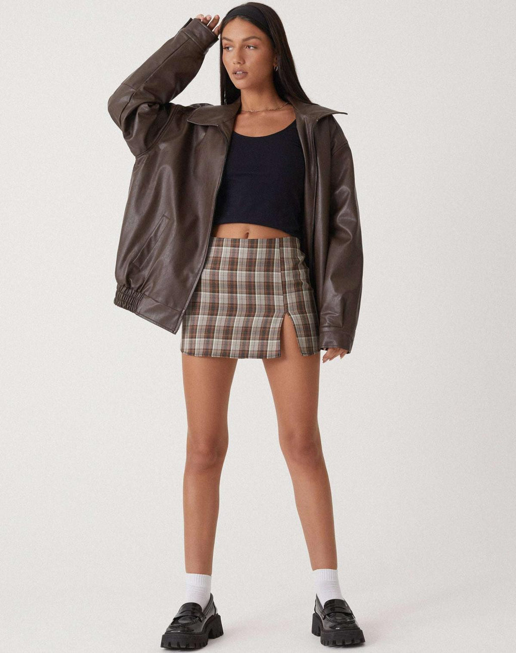 Bianca | Donna Giacca Bomber Ecopelle Oversize Zip