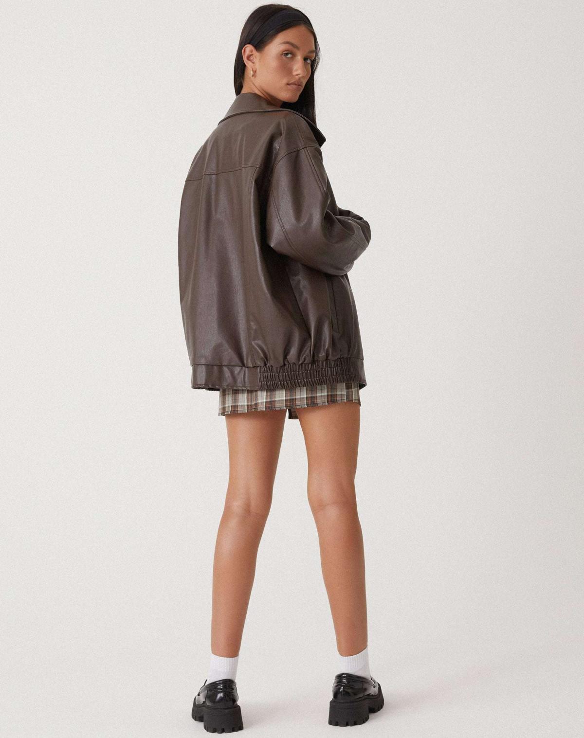 Bianca | Donna Giacca Bomber Ecopelle Oversize Zip