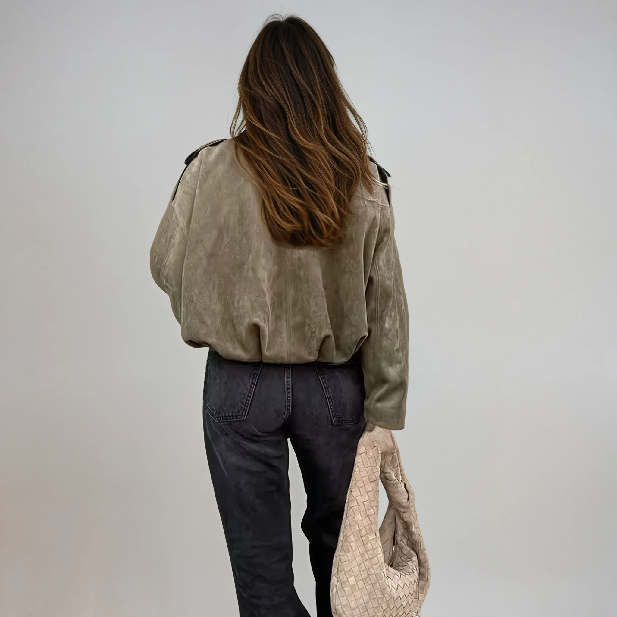 Bianca | Giacca Bomber da Donna Oversize Scamosciata Zip Frontale 2