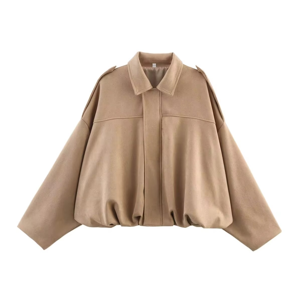 Bianca | Giacca Bomber da Donna Oversize Scamosciata Zip Frontale 7