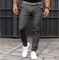 Pantaloni Chino Casual da Uomo Slim Fit con Vita Media