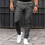 Pantaloni Chino Casual da Uomo Slim Fit con Vita Media