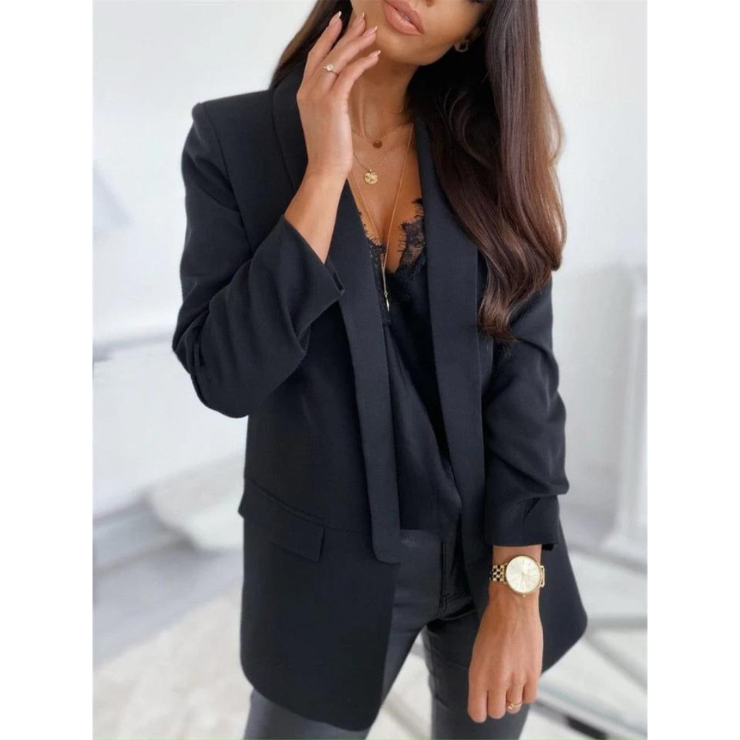 Blazer Lungo Elegante Per Donna | Meliora Nero
