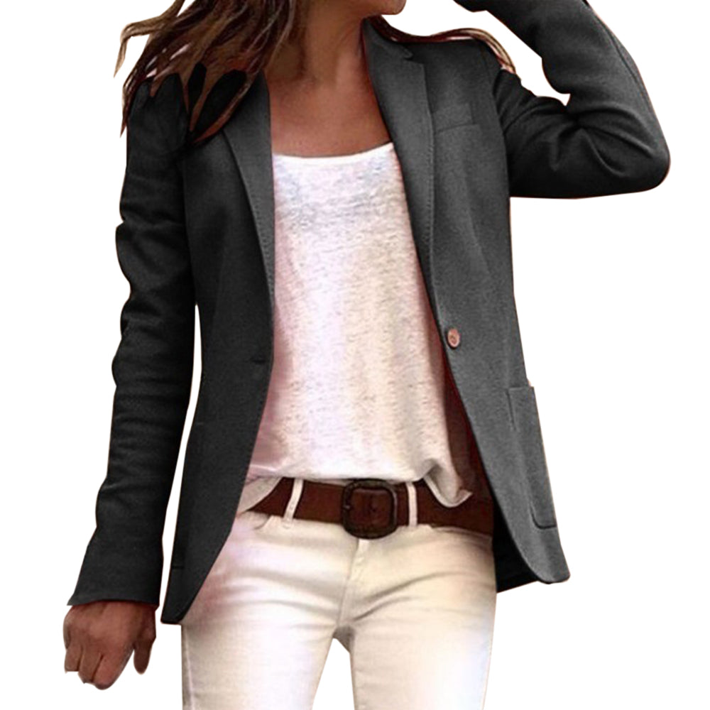 Blazer Slim Elegante Per Donna | Zanthea Nero