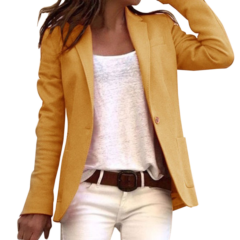 Blazer Slim Elegante Per Donna | Zanthea Giallo
