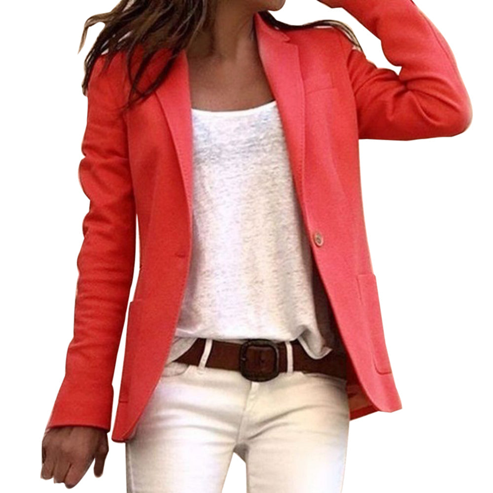 Blazer Slim Elegante Per Donna | Zanthea Rosso