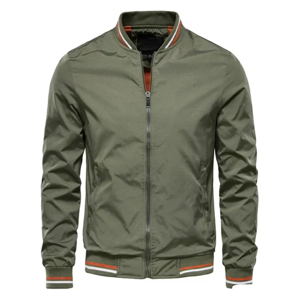 Bomber Giacca Da Uomo Con Zip Cerniera Frontale | Nebrix Verde