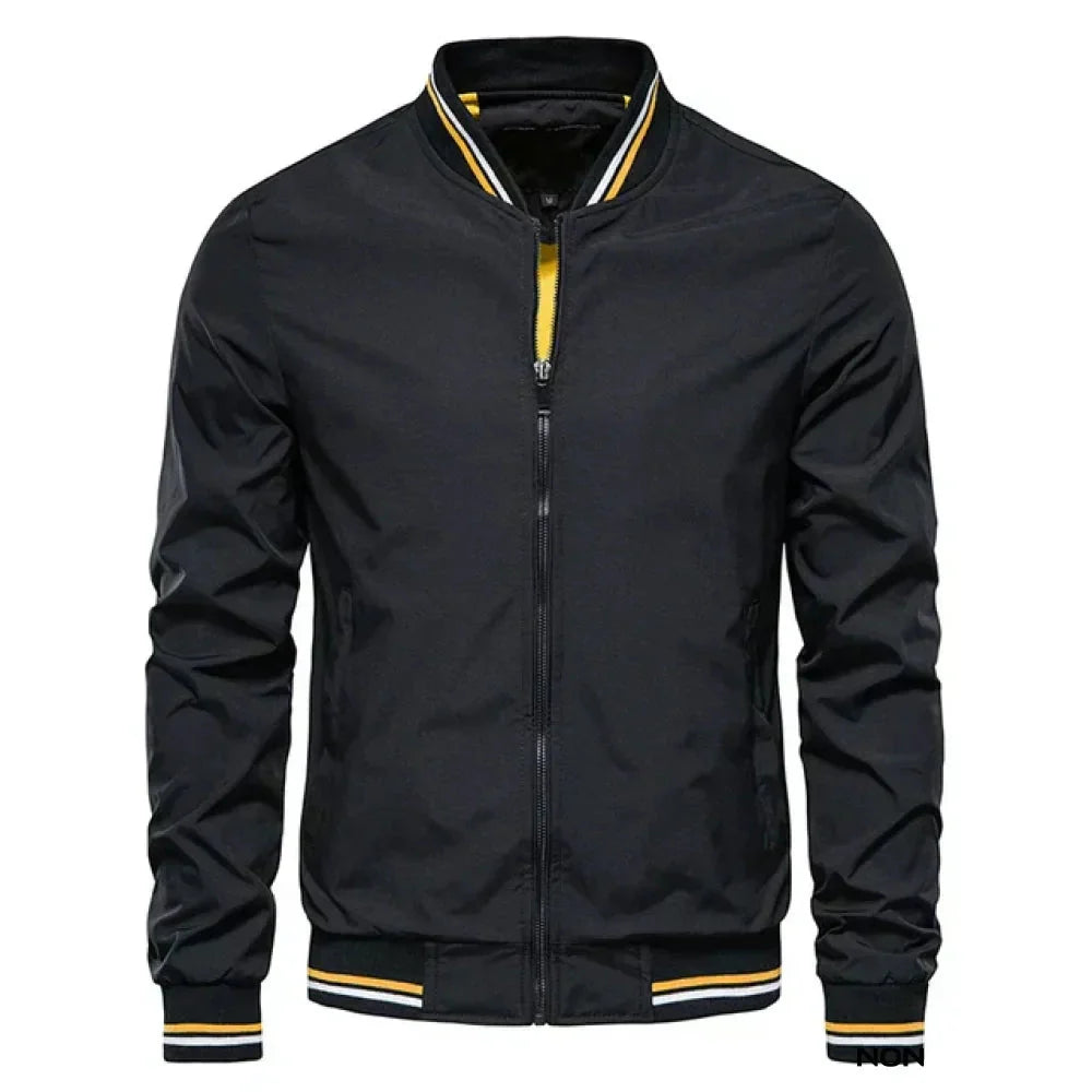 Bomber Giacca Da Uomo Con Zip Cerniera Frontale | Nebrix Nero