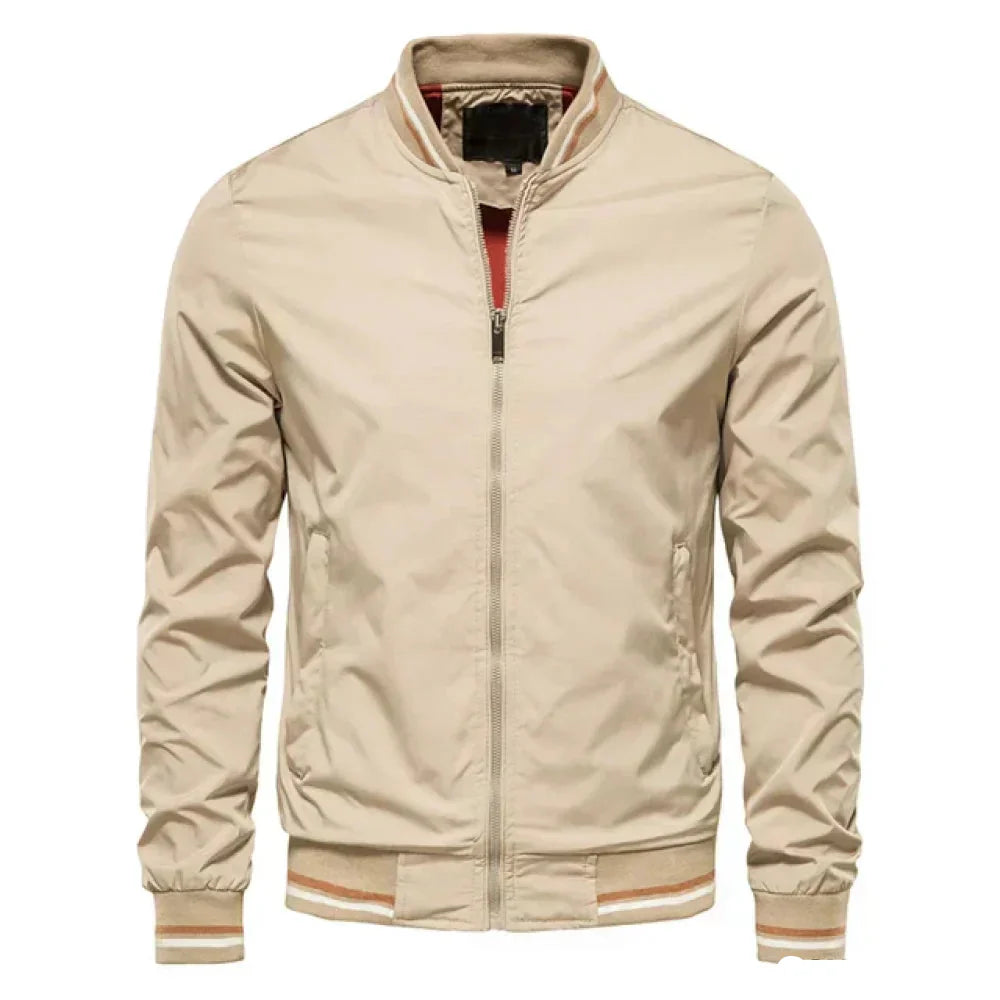 Bomber Giacca Da Uomo Con Zip Cerniera Frontale | Nebrix Cachi